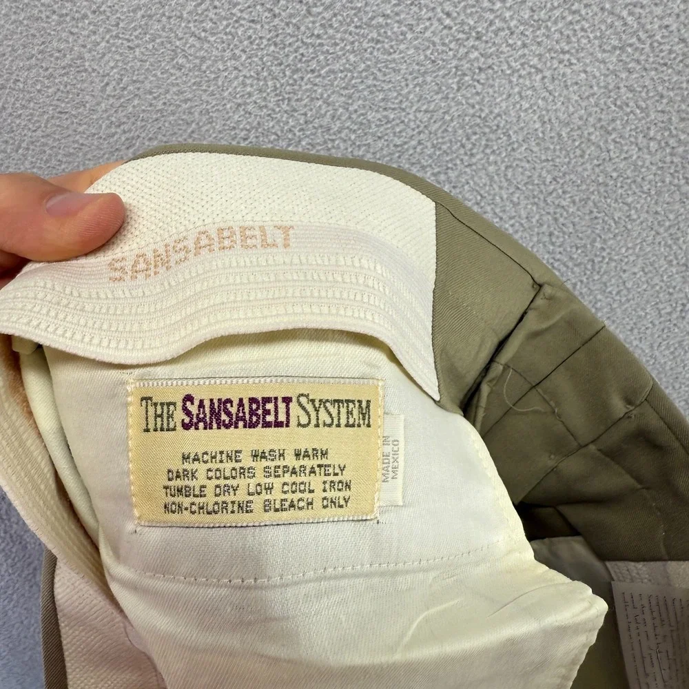 Vintage Sansabelt Dress Pants men's 36 Long Beige Trousers Madison Unhemmed NEW